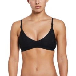 Nike - Wild V-Neck Bikini Top (Black) -Nike Swim Equipment Discount Store nike wild v neck bikini top black 7