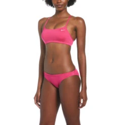 Nike - Women's Essential Racerback Bikini Set (Pink Prime) -Nike Swim Equipment Discount Store nike womens essential racerback bikini set pink prime 6