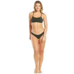 Nike - Women's Essential Racerback Bikini Top (Galactic Jade) -Nike Swim Equipment Discount Store nike womens essential racerback bikini top galactic jade 5