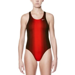 Nike - Fade Sting Fastback One Piece (University Red) -Nike Swim Equipment Discount Store nike womens fade sting fastback one piece university red 8