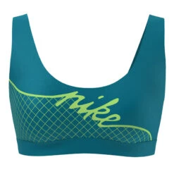 Nike - Women's Grid Scoop Neck Bikini Top (Chlorine Blue) -Nike Swim Equipment Discount Store nike womens grid scoop neck bikini top chlorine blue 5
