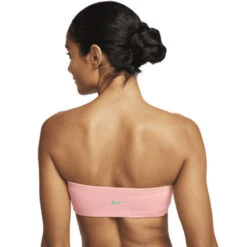 Nike - Women's Multi Logo Bandeau Bikini Top (Bleached Coral) -Nike Swim Equipment Discount Store nike womens multi logo bandeau bikini top bleached coral 3