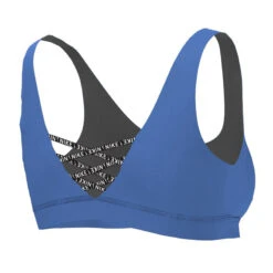 Nike - Women's Sneakerkini Scoop Neck Bikini Top (Pacific Blue) -Nike Swim Equipment Discount Store nike womens sneakerkini scoop neck bikini top pacific blue 9