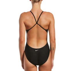 Nike - Women's Swim Logo Cutout One Piece (Black) -Nike Swim Equipment Discount Store nike womens swim logo cutout one piece black 5